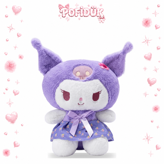 Kuromi Mor Elbiseli Peluş Oyuncak 35 Cm